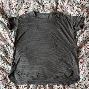 Amazon Essentials Gray Striped Crewneck Tee